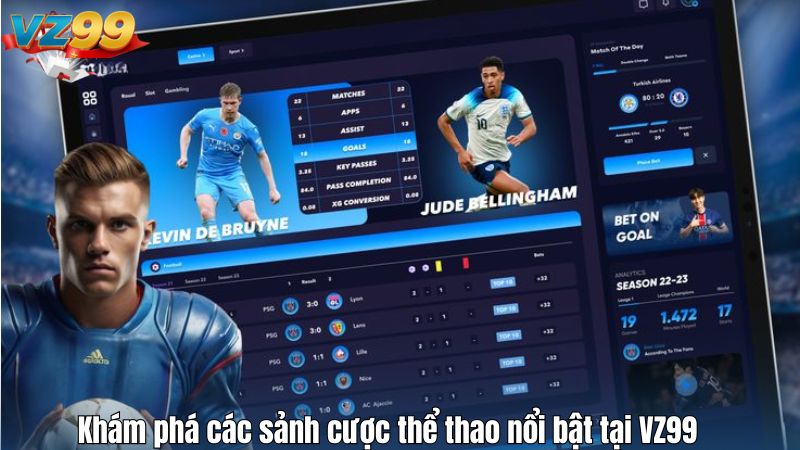 Khám phá các sảnh cược thể thao nổi bật tại VZ99